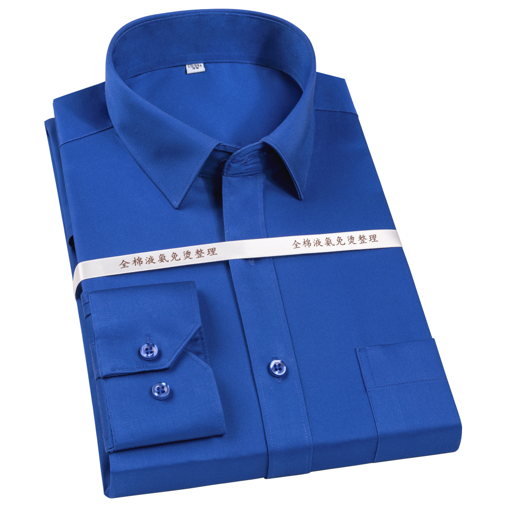 Men Formal Office Wear Shirts - Men's Non-Iron Mercerized Cotton Long Sleeve