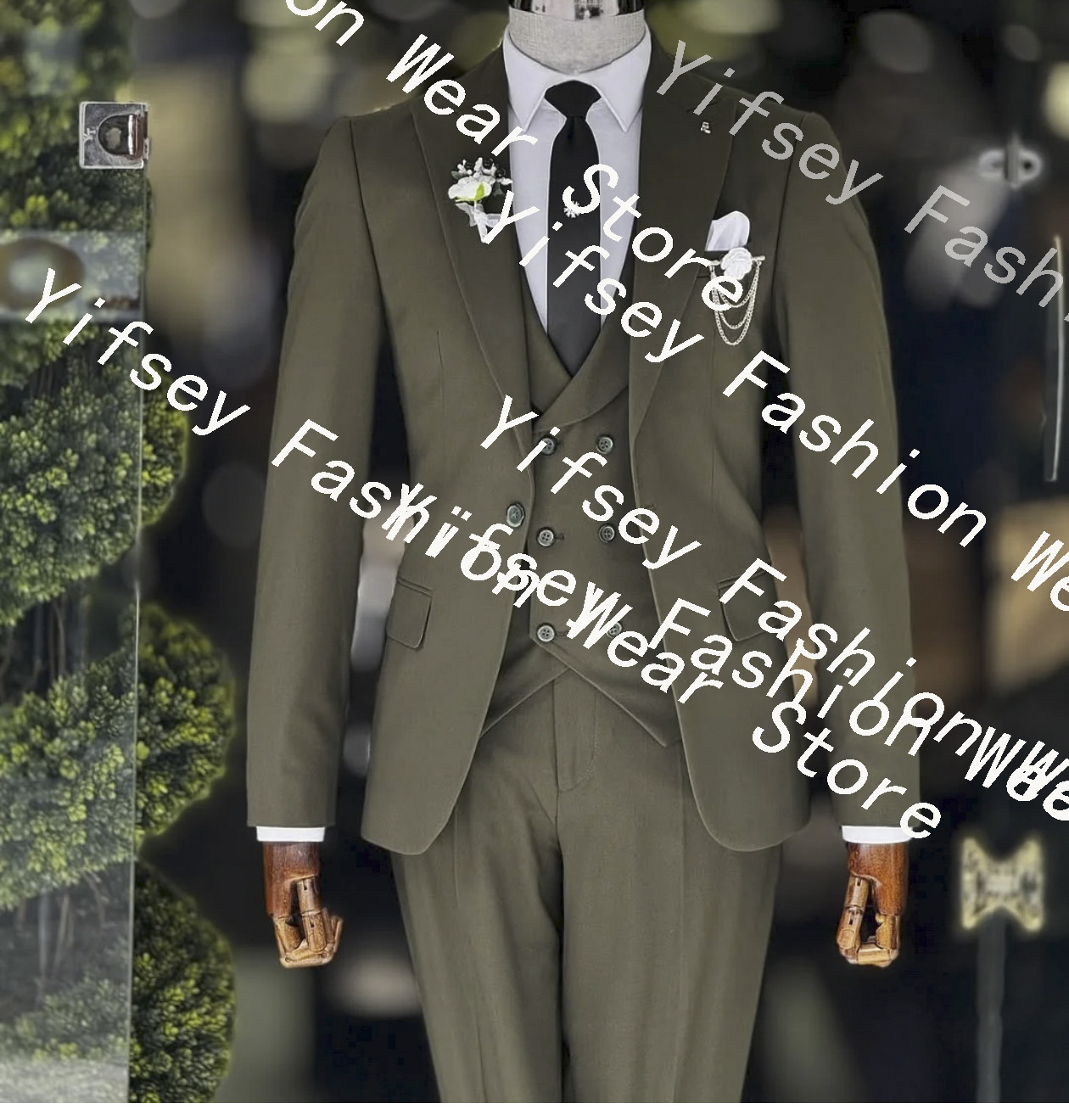 Men Formal Wear For Dinner - Fashion Army Green Men's Suit Blazer