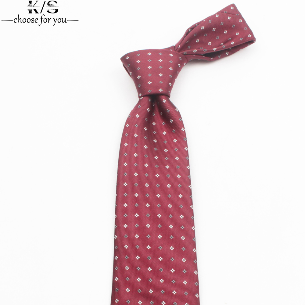 Men's Tie 8cm Stripe Dot Neckt - Men Formal Wear Red recensione e prezzo
