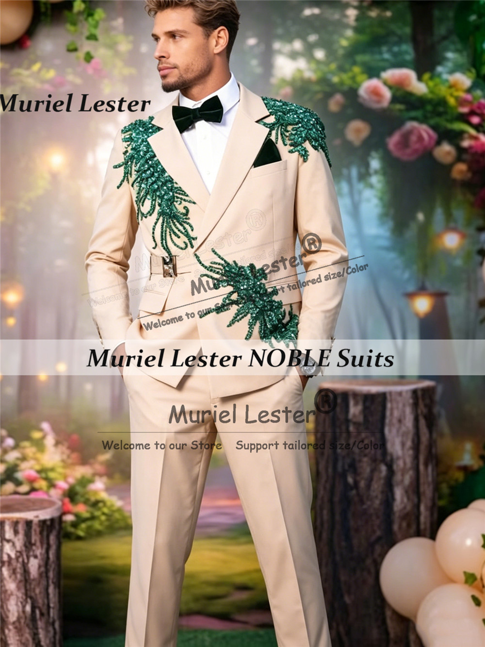 Customized Rhinestone Beaded S - Unique Men'S Formal Wear recensione e prezzo