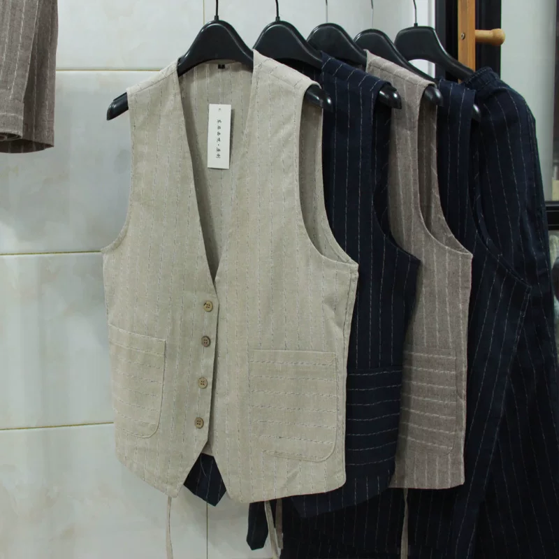 British Casual Linen Vest for  - Men Formal Wear In Summer recensione e prezzo