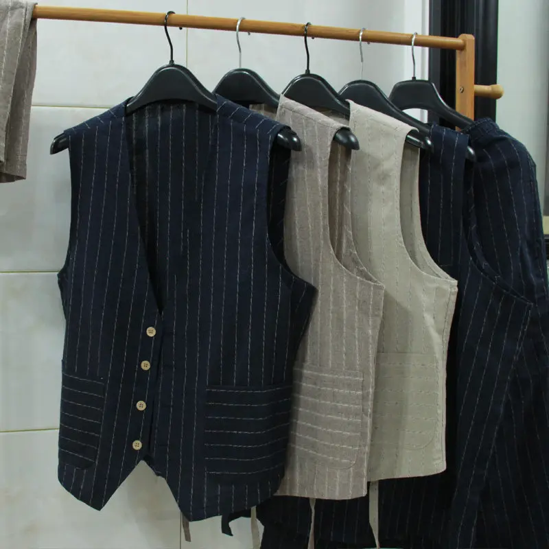 British Casual Linen Vest for  - Men Formal Wear In Summer recensione e prezzo