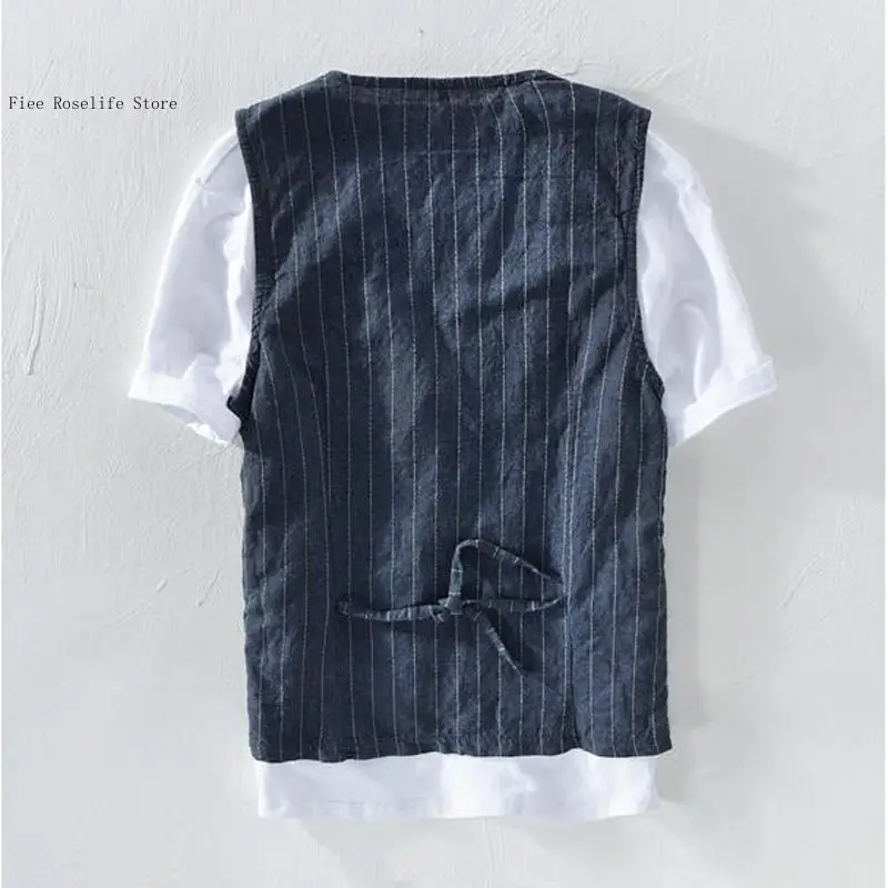 British Casual Linen Vest for  - Men Formal Wear In Summer recensione e prezzo