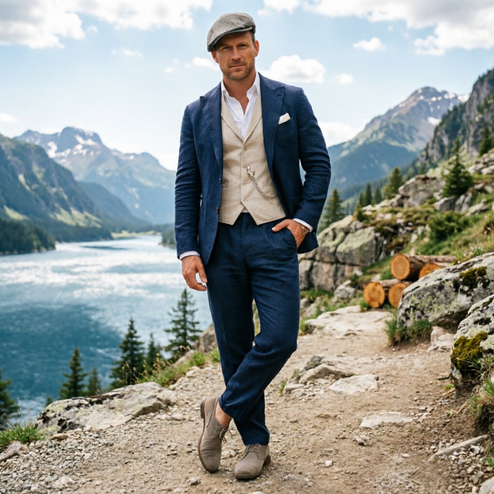 Sage Green Linen Men 3 Piece S - Men Formal Wear In Summer recensione e prezzo
