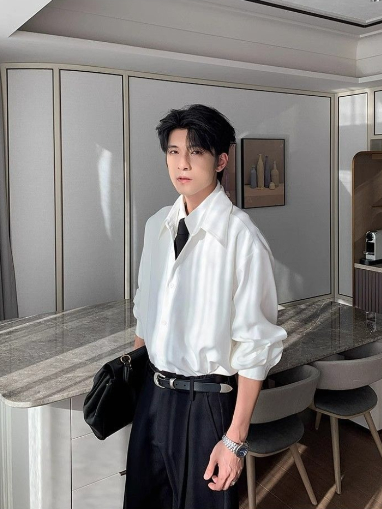 Men's Patchwork Long Sleeve Sh - Men Formal Office Wear Shirts recensione e prezzo