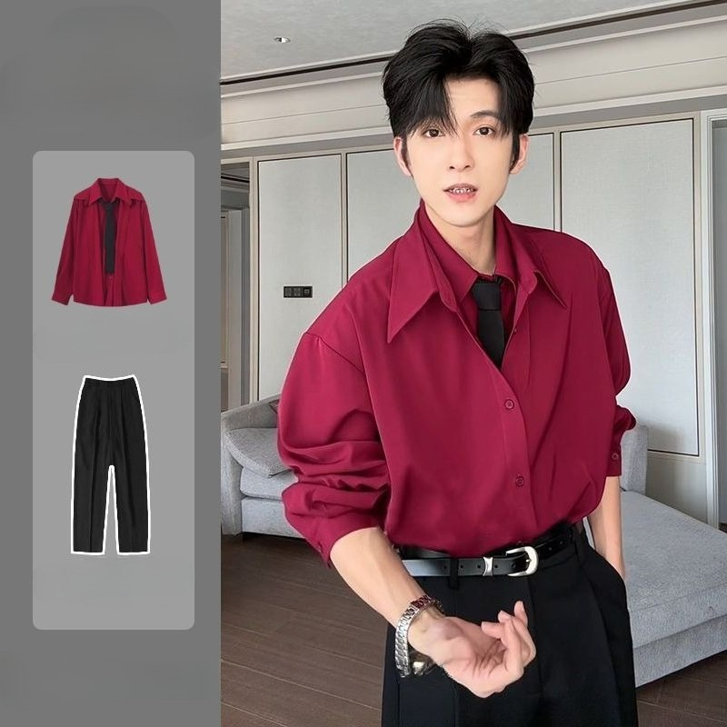 Men's Patchwork Long Sleeve Sh - Men Formal Office Wear Shirts recensione e prezzo