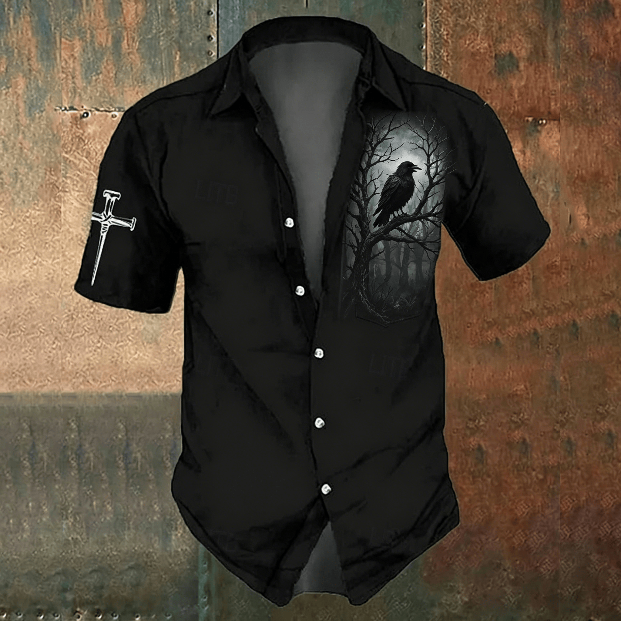 Men's Black Cross Print Casual - Men'S Gothic Formal Wear recensione e prezzo