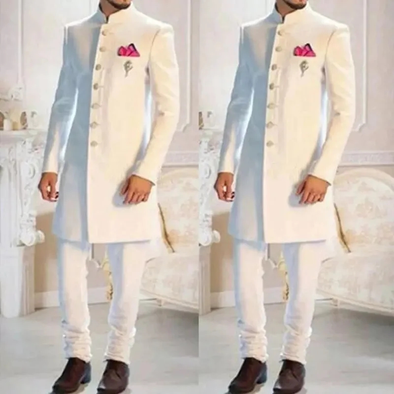 Fashion Design White Stand Col - Men Formal Wear Indian recensione e prezzo