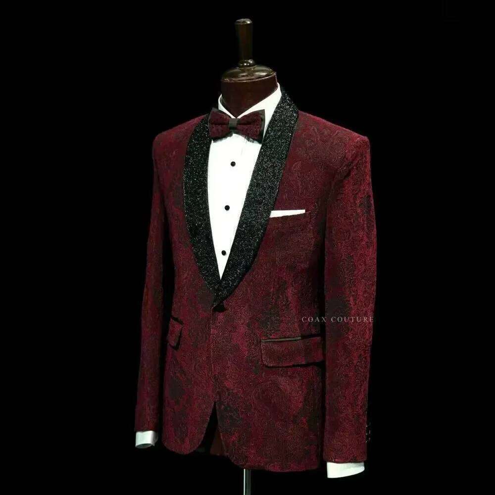 Dark Red Formal Men Suits Jacq - Men Formal Wear Red recensione e prezzo