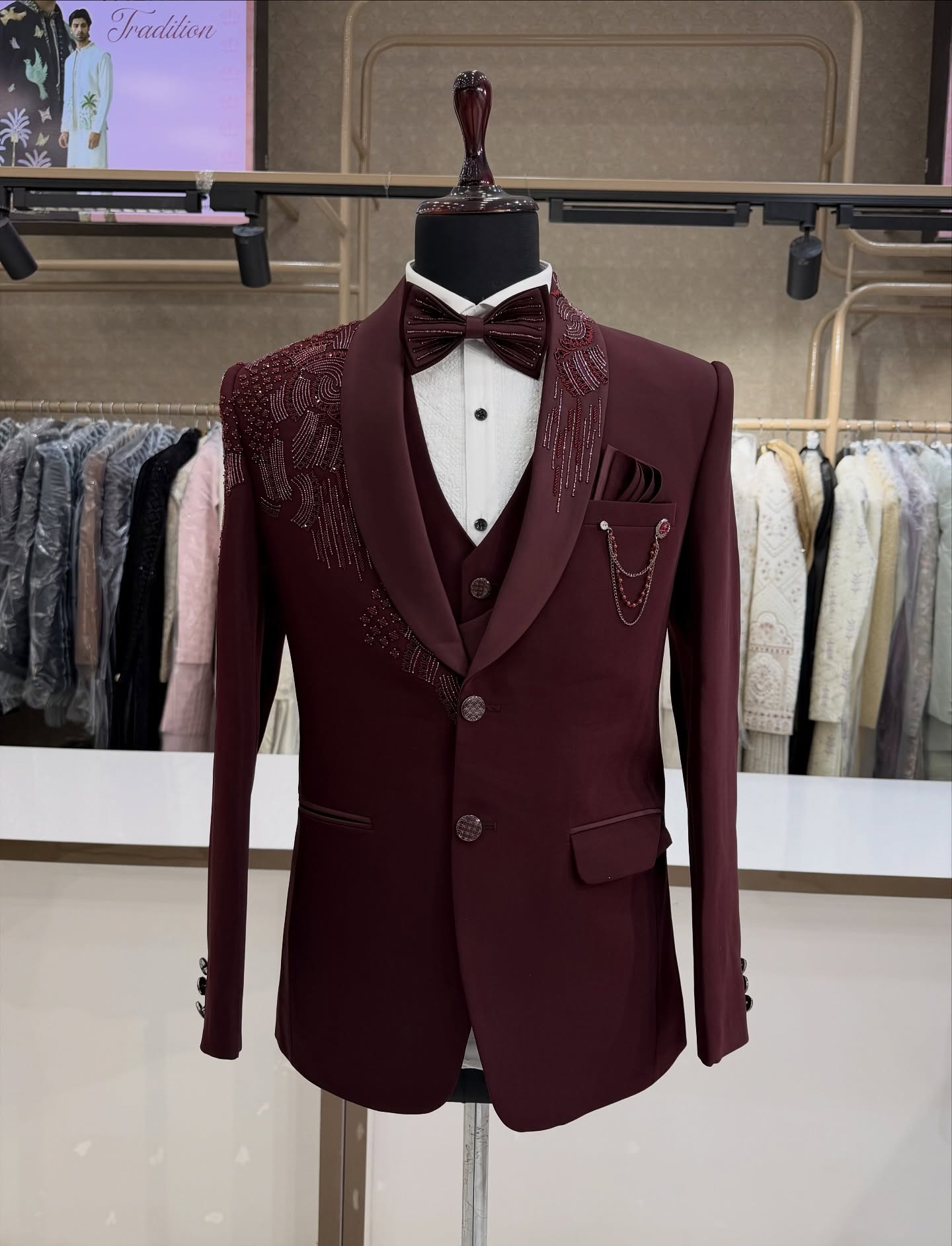 3 Pieces Groom Wedding Tuxedos - Men Formal Wear Red recensione e prezzo