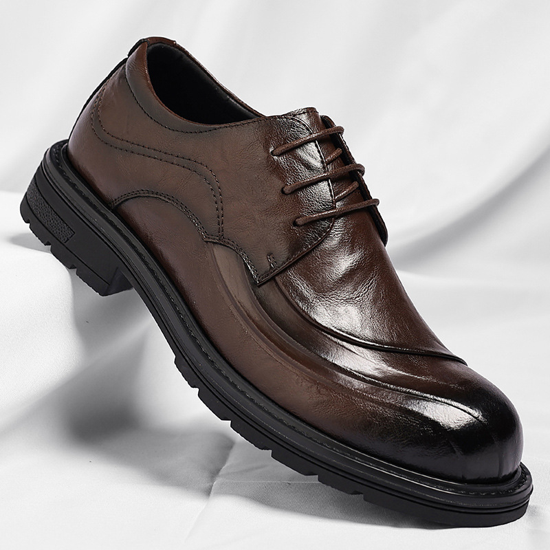 Brown Burnished Genuine Leathe - Men Formal Wear Fashion recensione e prezzo