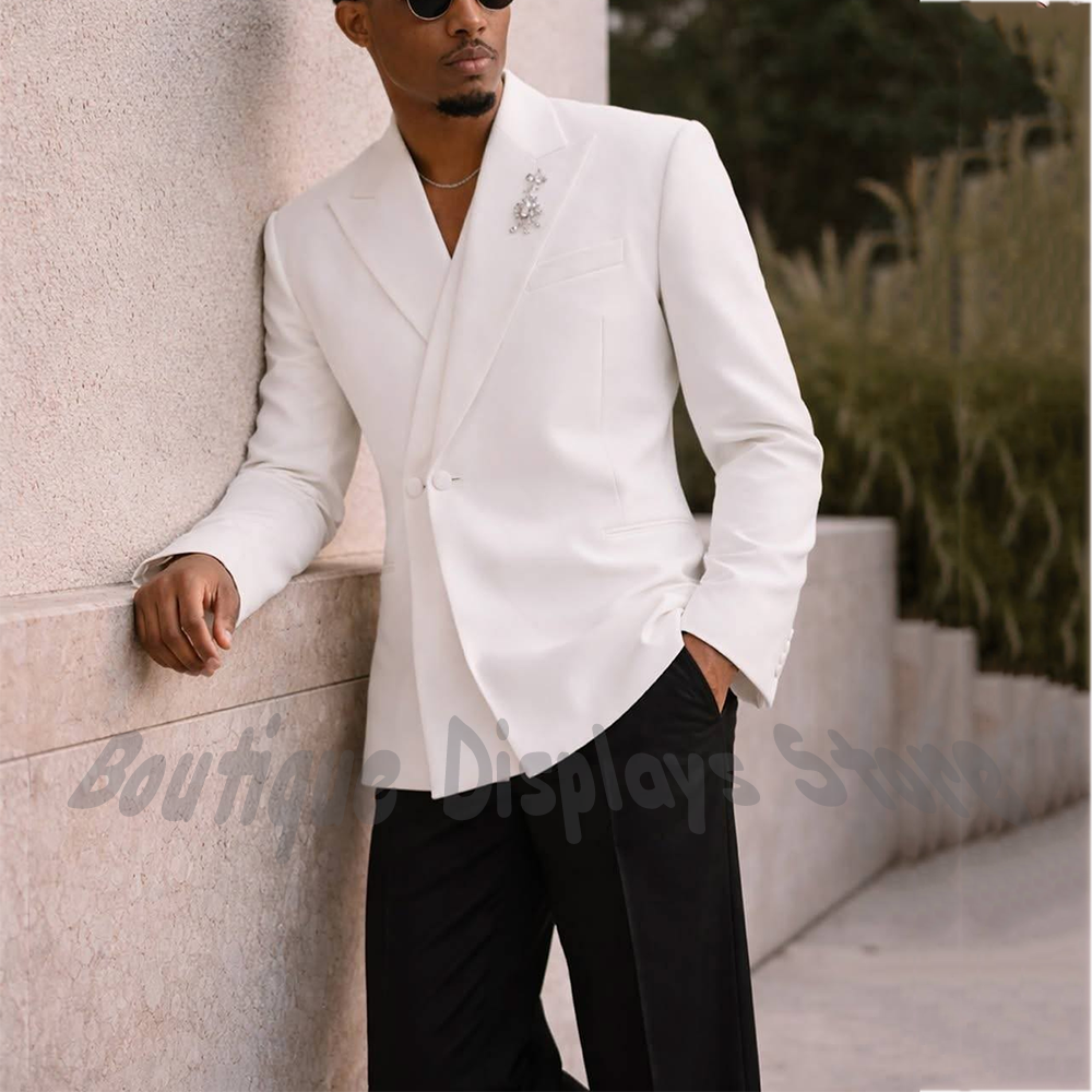 Fashion Design Men's Suit Whit - Men Formal Wear For Dinner recensione e prezzo