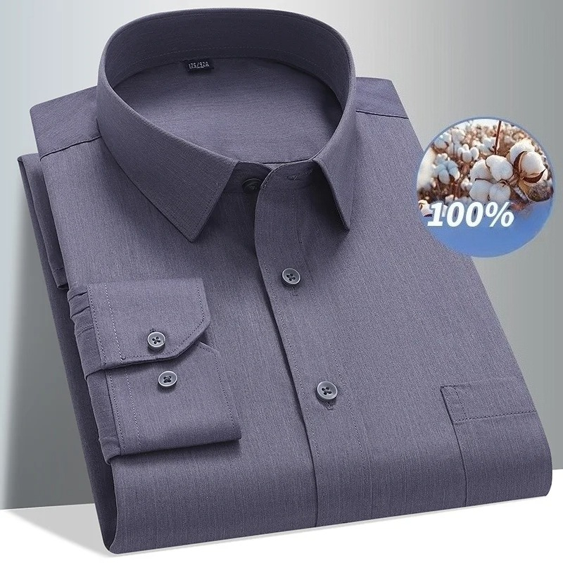 8XL 100 Cotton Long Sleeve Shi - Men Formal Office Wear Shirts recensione e prezzo