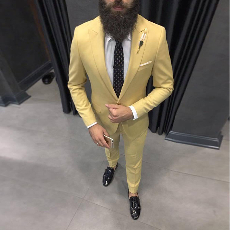 2025 Latest Yellow Men Suits f - Men Formal Wear For Dinner recensione e prezzo