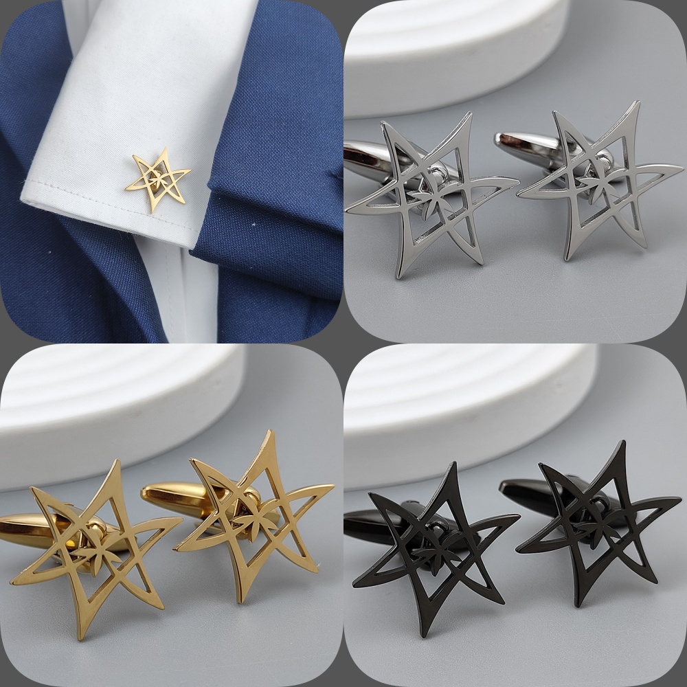 Hexagonal star gold-plated cuf - Men'S Gothic Formal Wear recensione e prezzo