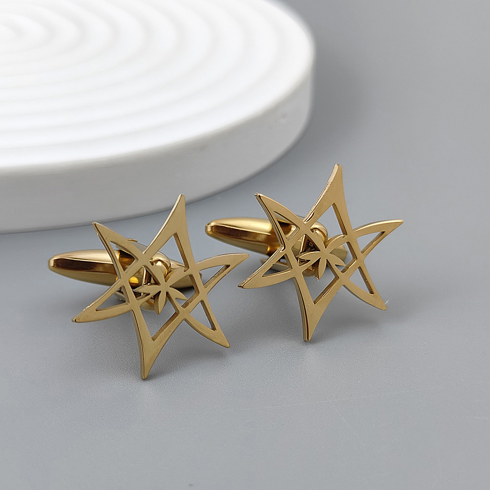 Hexagonal star gold-plated cuf - Men'S Gothic Formal Wear recensione e prezzo