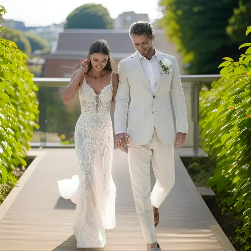 Linen Wedding Tuxedo For Men S - Men Formal Wear In Summer recensione e prezzo