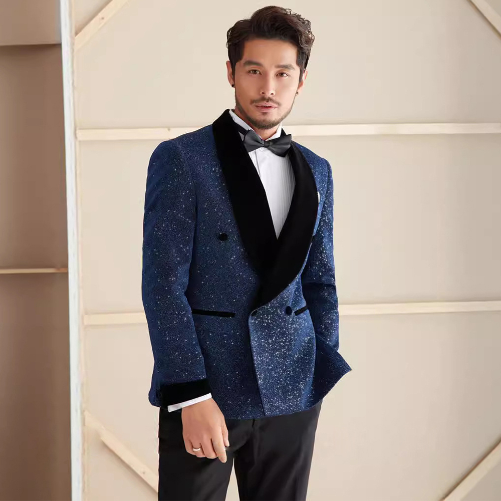 Elegant Sequin 2 Piece Suit Se - Men Formal Wear For Dinner recensione e prezzo