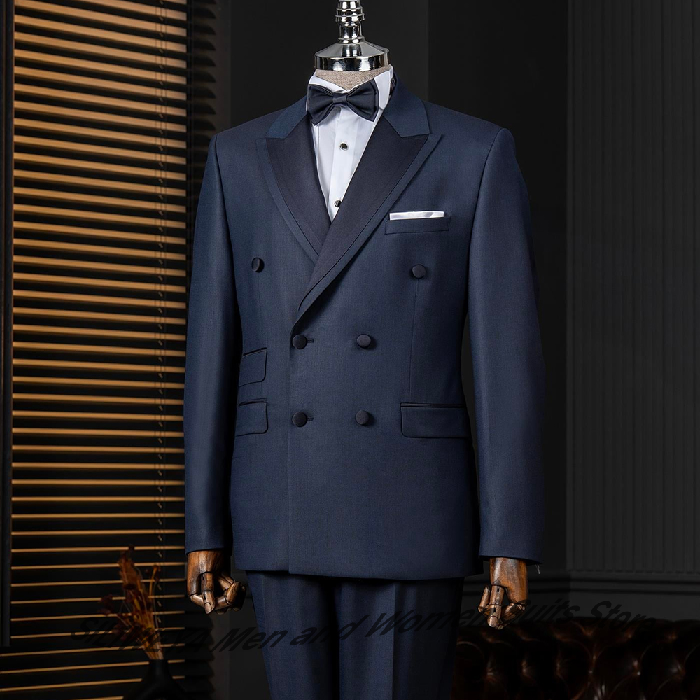 Men's Navy Blue Double Breaste - Men Formal Wear For Dinner recensione e prezzo