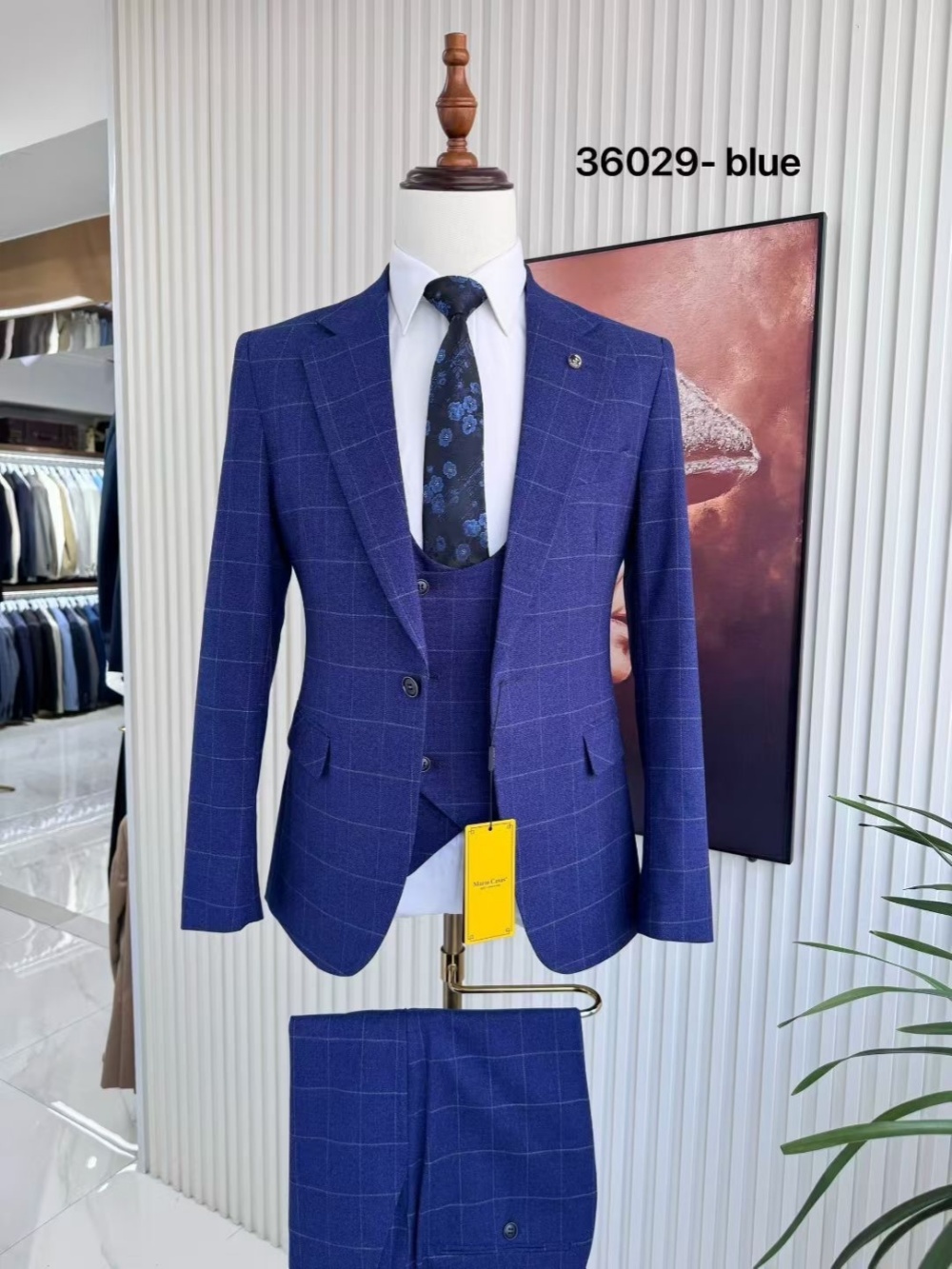 Plaid Men's Handsome Suit Set  - Men Formal Wear Sale recensione e prezzo