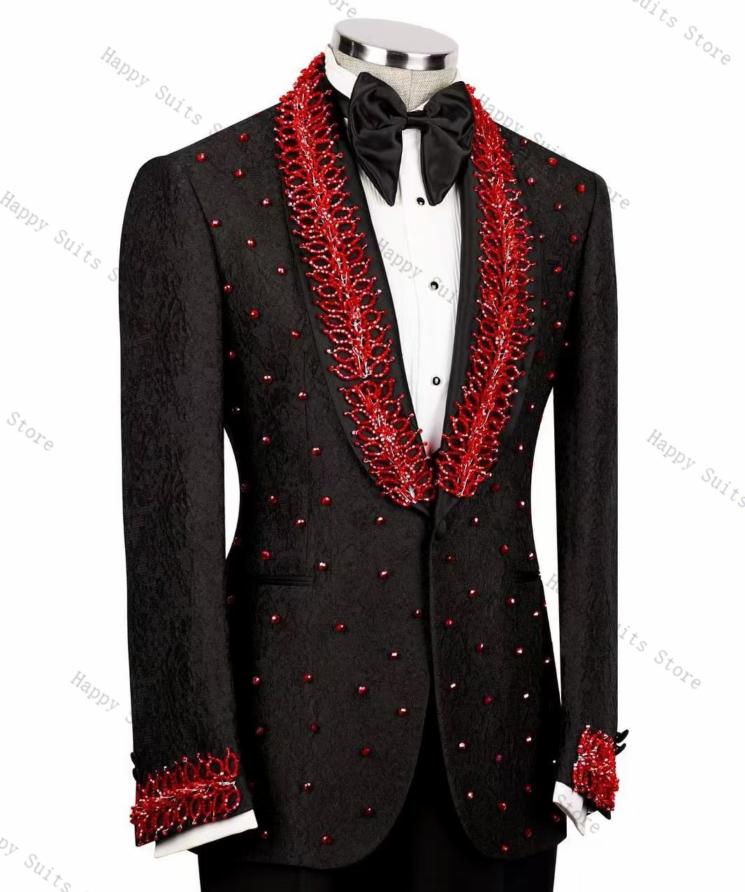 Red Crystals Men Suit Set 2 Pc - Men Formal Wear Red recensione e prezzo