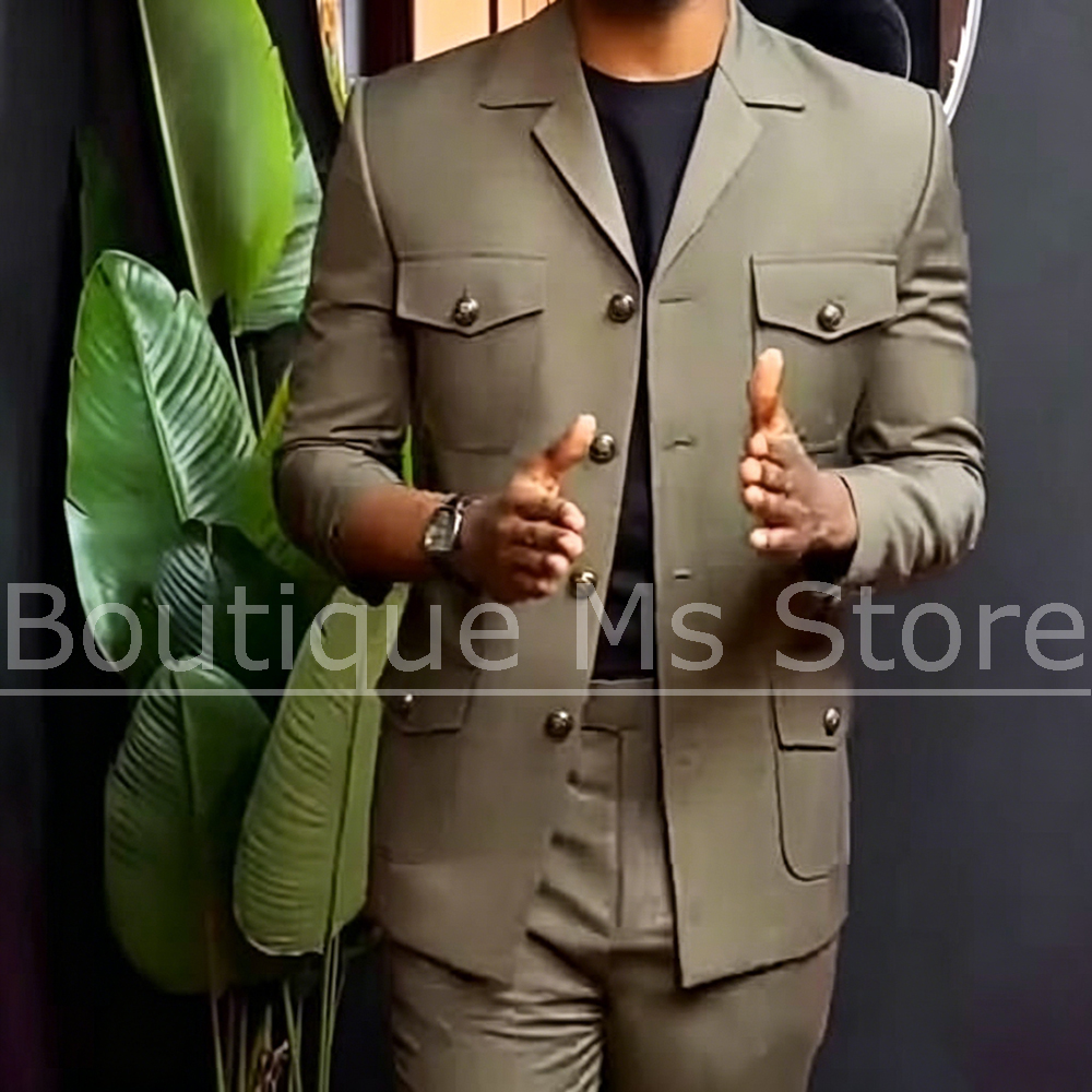 Men Safari Suit Two Piece Set  - Men Formal Wear Fashion recensione e prezzo