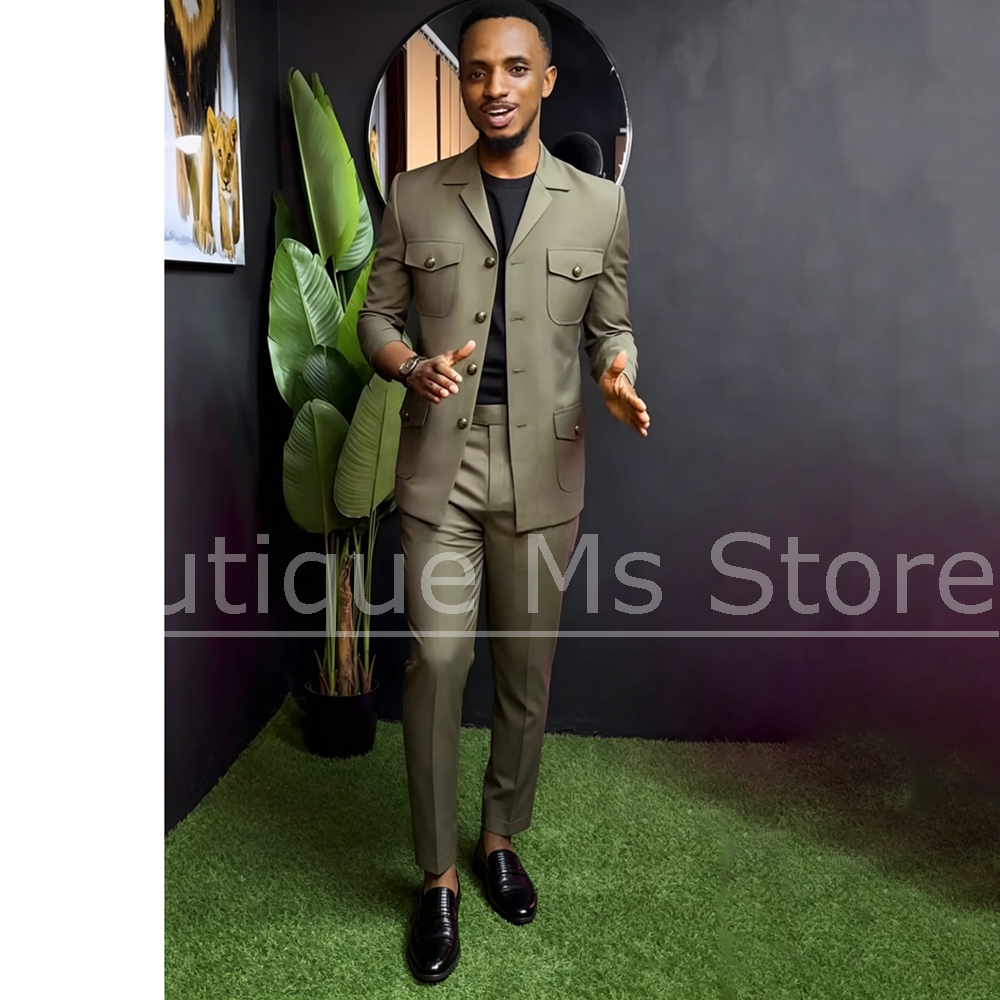 Men Safari Suit Two Piece Set  - Men Formal Wear Fashion recensione e prezzo